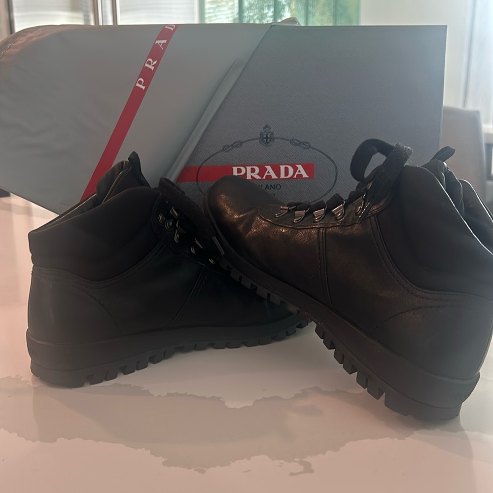 Prada Black Men's Boots Size 8.5